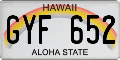 HI license plate GYF652