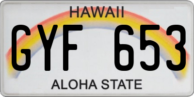 HI license plate GYF653