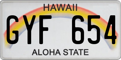 HI license plate GYF654