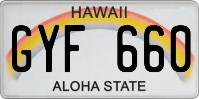 HI license plate GYF660