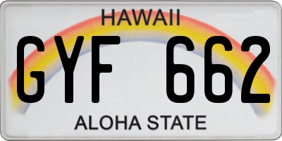 HI license plate GYF662