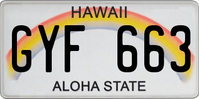 HI license plate GYF663