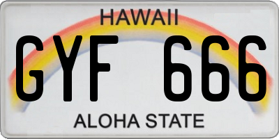 HI license plate GYF666