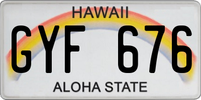 HI license plate GYF676