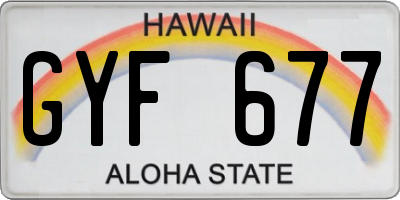 HI license plate GYF677