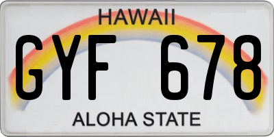 HI license plate GYF678