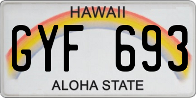 HI license plate GYF693