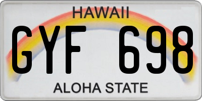 HI license plate GYF698