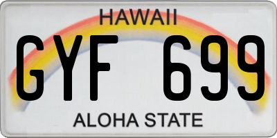 HI license plate GYF699