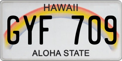 HI license plate GYF709