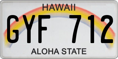 HI license plate GYF712