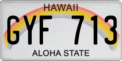 HI license plate GYF713