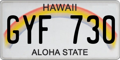 HI license plate GYF730