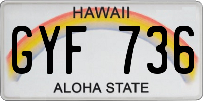 HI license plate GYF736