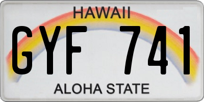 HI license plate GYF741