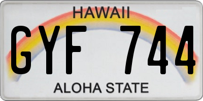 HI license plate GYF744