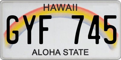 HI license plate GYF745