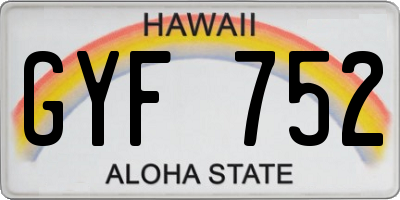 HI license plate GYF752