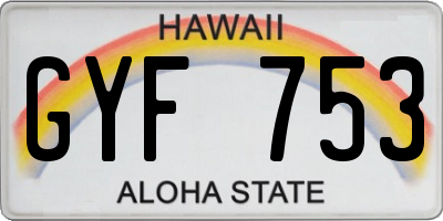 HI license plate GYF753