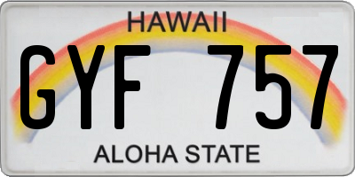HI license plate GYF757