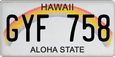 HI license plate GYF758