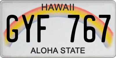 HI license plate GYF767