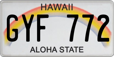 HI license plate GYF772
