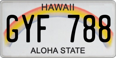HI license plate GYF788