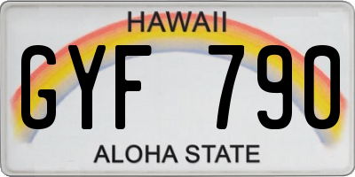 HI license plate GYF790