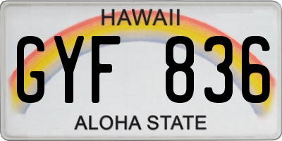 HI license plate GYF836