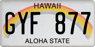 HI license plate GYF877