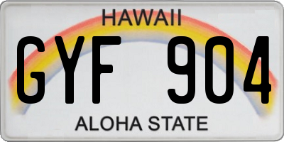 HI license plate GYF904