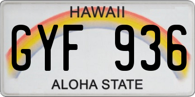 HI license plate GYF936
