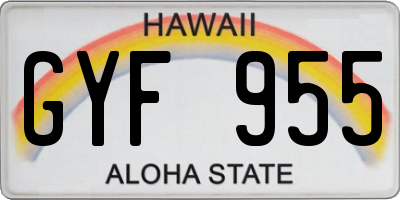 HI license plate GYF955