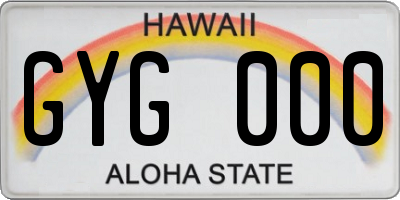 HI license plate GYG000