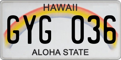 HI license plate GYG036