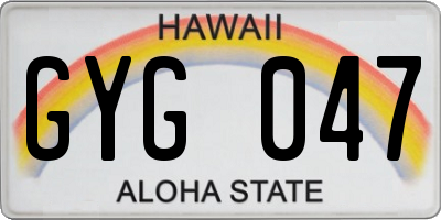 HI license plate GYG047