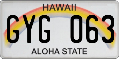 HI license plate GYG063