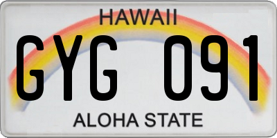 HI license plate GYG091