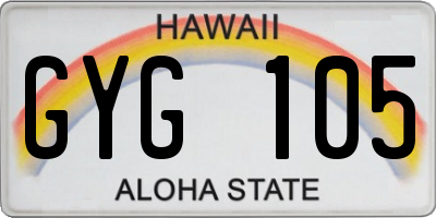 HI license plate GYG105