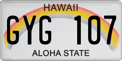 HI license plate GYG107