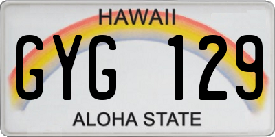 HI license plate GYG129