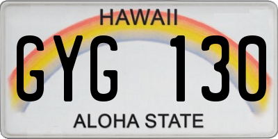 HI license plate GYG130