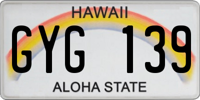 HI license plate GYG139