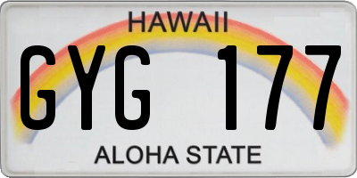 HI license plate GYG177