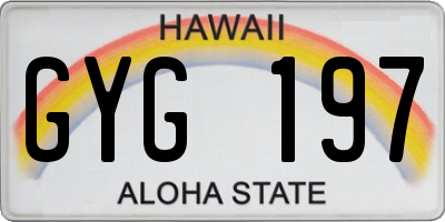 HI license plate GYG197