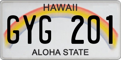 HI license plate GYG201