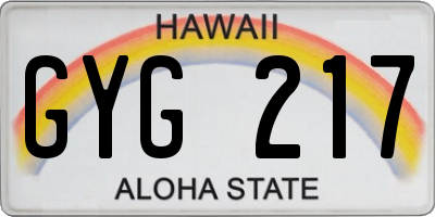 HI license plate GYG217