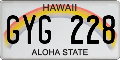 HI license plate GYG228