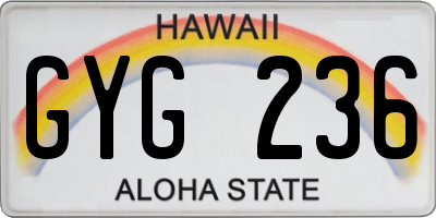 HI license plate GYG236